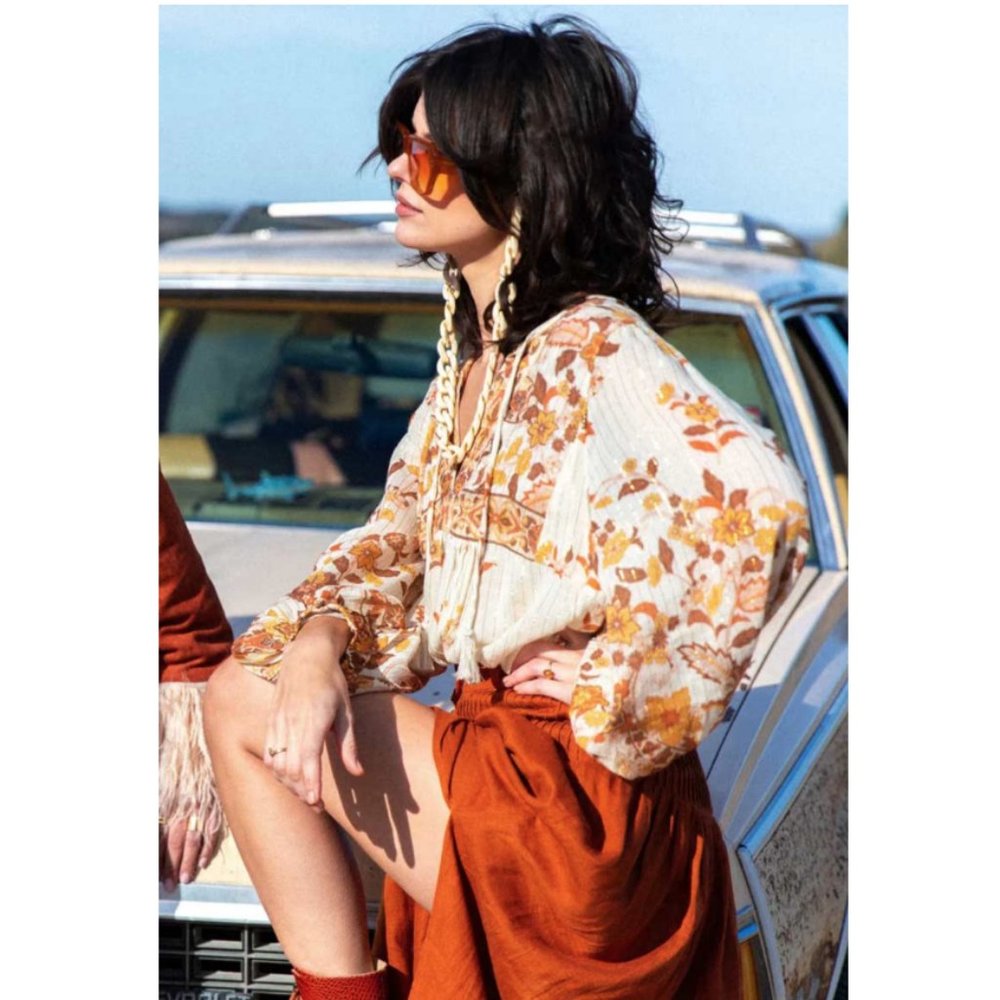 Boho Chic Gypsy Floral Blouse - Picture 3 of 5